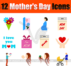 Mother`s Day Icon Set - vector clipart