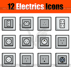 Electrics Icon Set - vector image