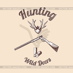 Hunting Emblem - color vector clipart