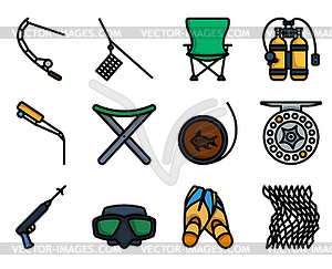 Fishing Icon Set - vector image