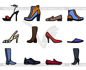 Footwear Icon Set - vector clipart