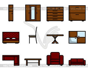 Furniture Icon Set - vector clip art