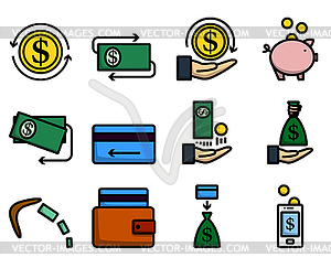 Money Icon Set - vector clipart