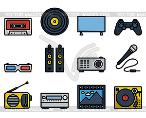 Multimedia Icon Set - vector clip art