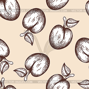 Seamles Pattern Of Plum - vector clipart