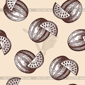 Seamles Pattern Of Watermelon - vector clipart