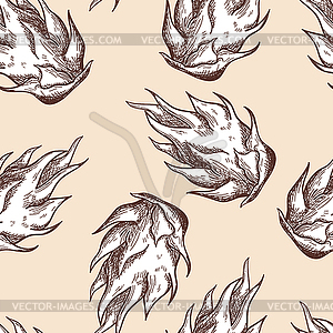 Seamles Pattern Of Dragon Fruit - vector image