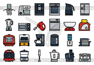 Kitchen Icon Set - stock vector clipart