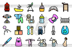 Motherhood Icon Set - royalty-free vector image