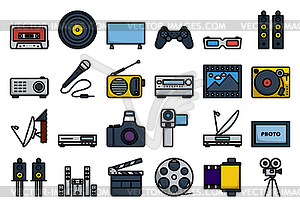 Multimedia Icon Set - vector clip art