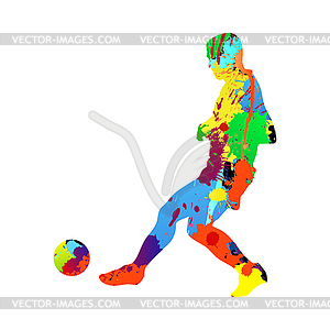 Soccer (Football) Player Silhouette - vector clipart