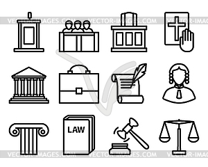 Lawyer Icon Set - vector clip art