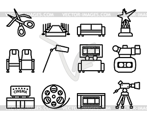 Cinema Icon Set - royalty-free vector clipart