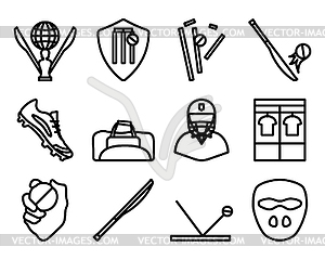 Cricket Icon Set - vector image