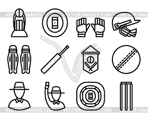 Cricket Icon Set - vector clipart