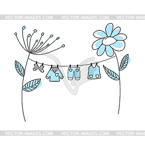 Doodle Sketch Baby Clothe - vector clip art