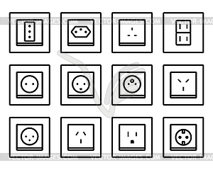 Electrics Icon Set - vector clip art