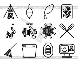 Fishing Icon Set - vector clipart / vector image