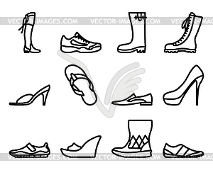 Footwear Icon Set - vector clip art