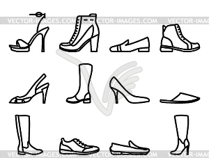 Footwear Icon Set - vector image