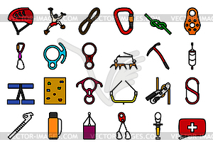 Alpinist Icon Set - vector clipart