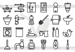 Bathroom Icon Set - vector clip art