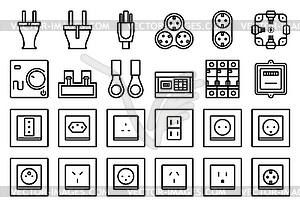 Electrics Icon Set - vector clip art