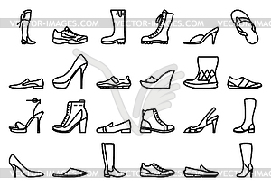 Footwear Icon Set - vector image