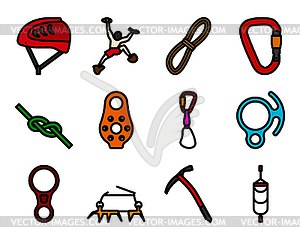 Alpinist Icon Set - vector clipart