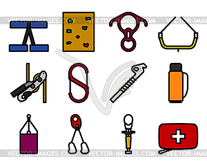 Alpinist Icon Set - vector clip art