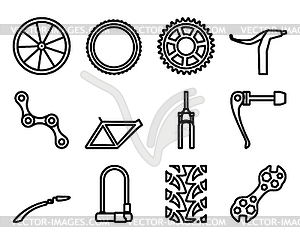 Bike Icon Set - royalty-free vector clipart