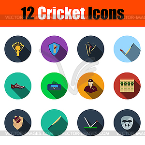Набор иконок для крикета - векторный графический клипарт