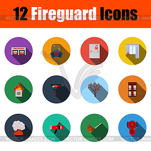 Набор иконок пожарной охраны - изображение векторного клипарта