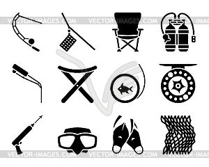 Fishing Icon Set - vector image