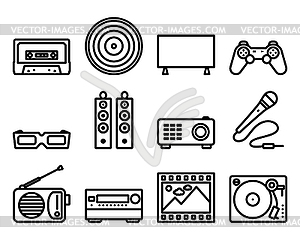 Multimedia Icon Set - vector clipart / vector image