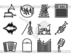 Набор музыкальных иконок - изображение в формате EPS