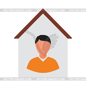 Stay Home Icon - royalty-free vector clipart