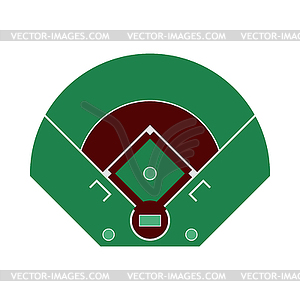 Baseball Field Aerial View Icon - vector image