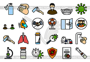 Covid Icon Set - vector image