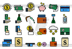 Money Icon Set - vector clipart / vector image