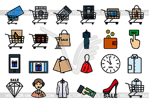 Sale Icon Set - color vector clipart