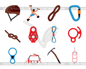 Alpinist Icon Set - vector clipart / vector image