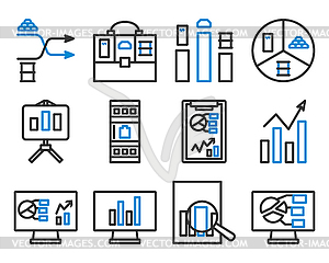 Analytics Icon Set - color vector clipart