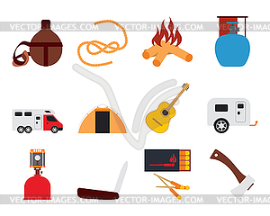 Camping Icon Set - vector clipart