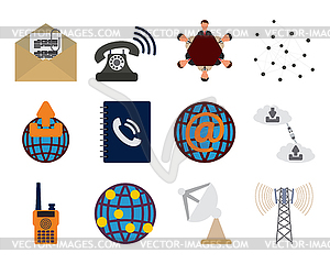 Net Icon Set - royalty-free vector clipart