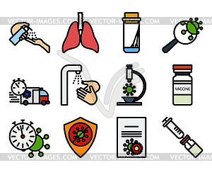 Covid Icon Set - vector image