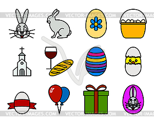 Easter Icon Set - vector image