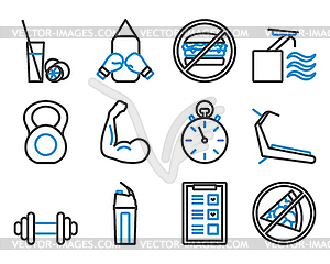 Fitness Icon Set - vector clipart