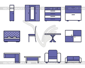 Furniture Icon Set - vector clip art