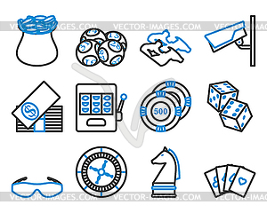 Gambling Icon Set - vector image